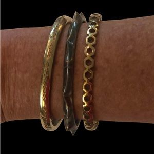 EUC DOM by Dominique Cohen gold/metal bangle set